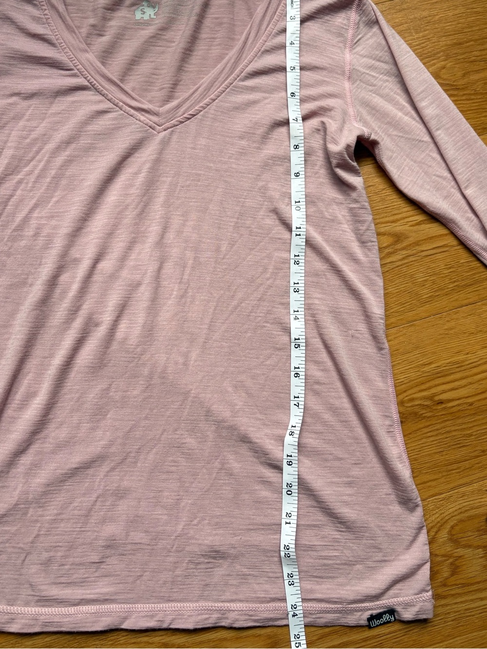 Woolly Merino Wool Semi-Sheer Long Sleeve Pink T-Shirt Base Layer Stretch Small - Picture 6 of 9